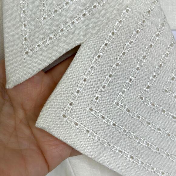 NEW Wms 8 White Linen Blazer Lace Embroidered Formal Elegant Party Easter - Picture 7 of 16